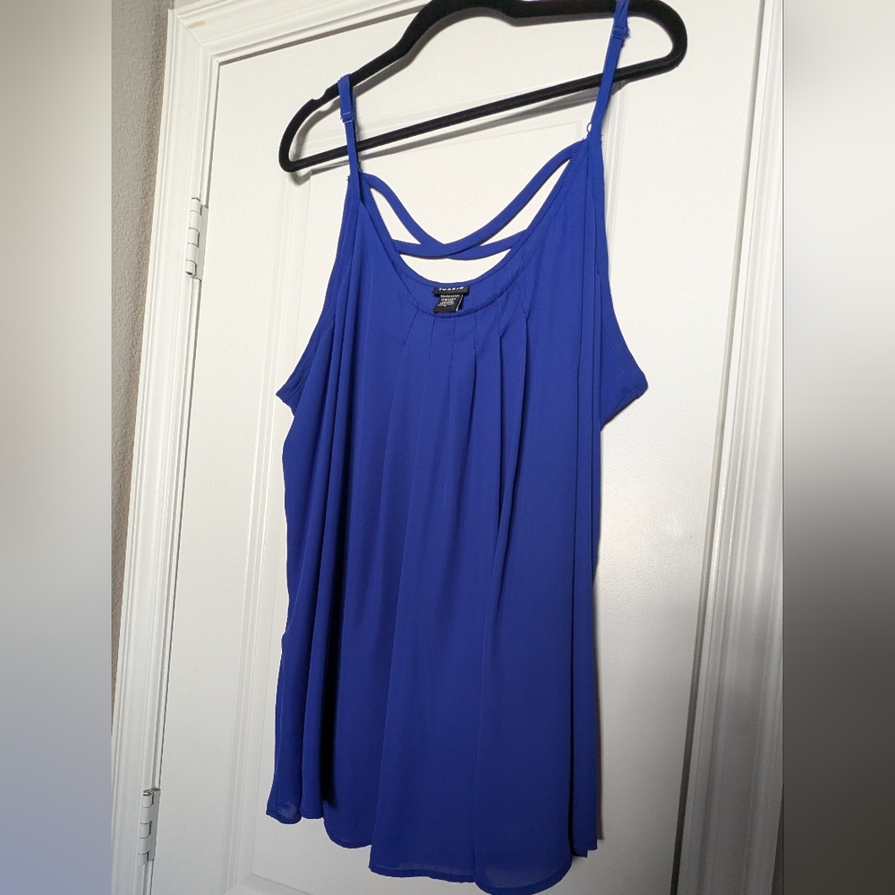torrid Cobalt Blue Double-Strap Pleated Tank